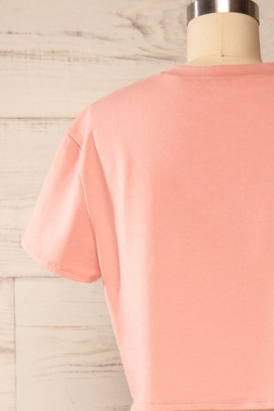 Ovca Pink Cropped T-Shirt | La petite garçonne back close up