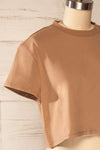 Ovca Taupe Cropped T-Shirt | La petite garçonne side close up