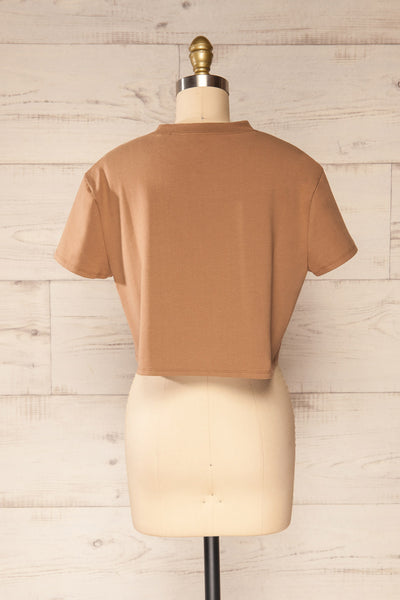 Ovca Taupe Cropped T-Shirt | La petite garçonne back view