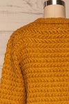 Ozimek Yellow Button-Up Knitted Cardigan | La petite garçonne back close up