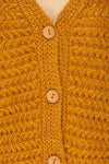 Ozimek Yellow Button-Up Knitted Cardigan | La petite garçonne fabric