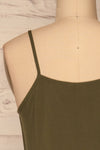 Pabianice Green Cropped Cami w/ Frills | La petite garçonne back close-up