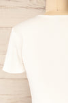 Paczkow White Ribbed Lettuce-Edge T-Shirt | La petite garçonne back close-up