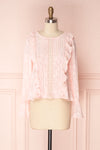 Paget Candy Pink Chiffon & Lace Ruffled Blouse | Boutique 1861 1
