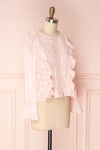 Paget Candy Pink Chiffon & Lace Ruffled Blouse | Boutique 1861 3