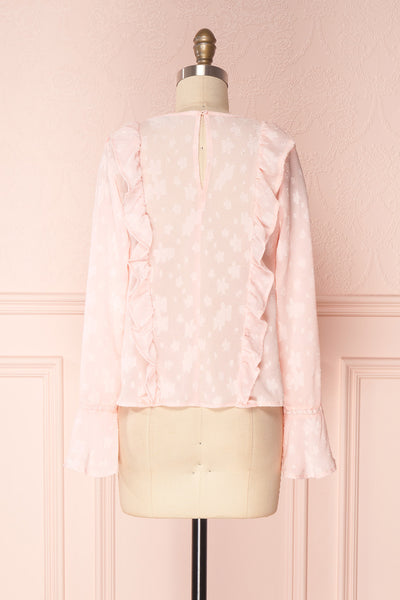 Paget Candy Pink Chiffon & Lace Ruffled Blouse | Boutique 1861 5