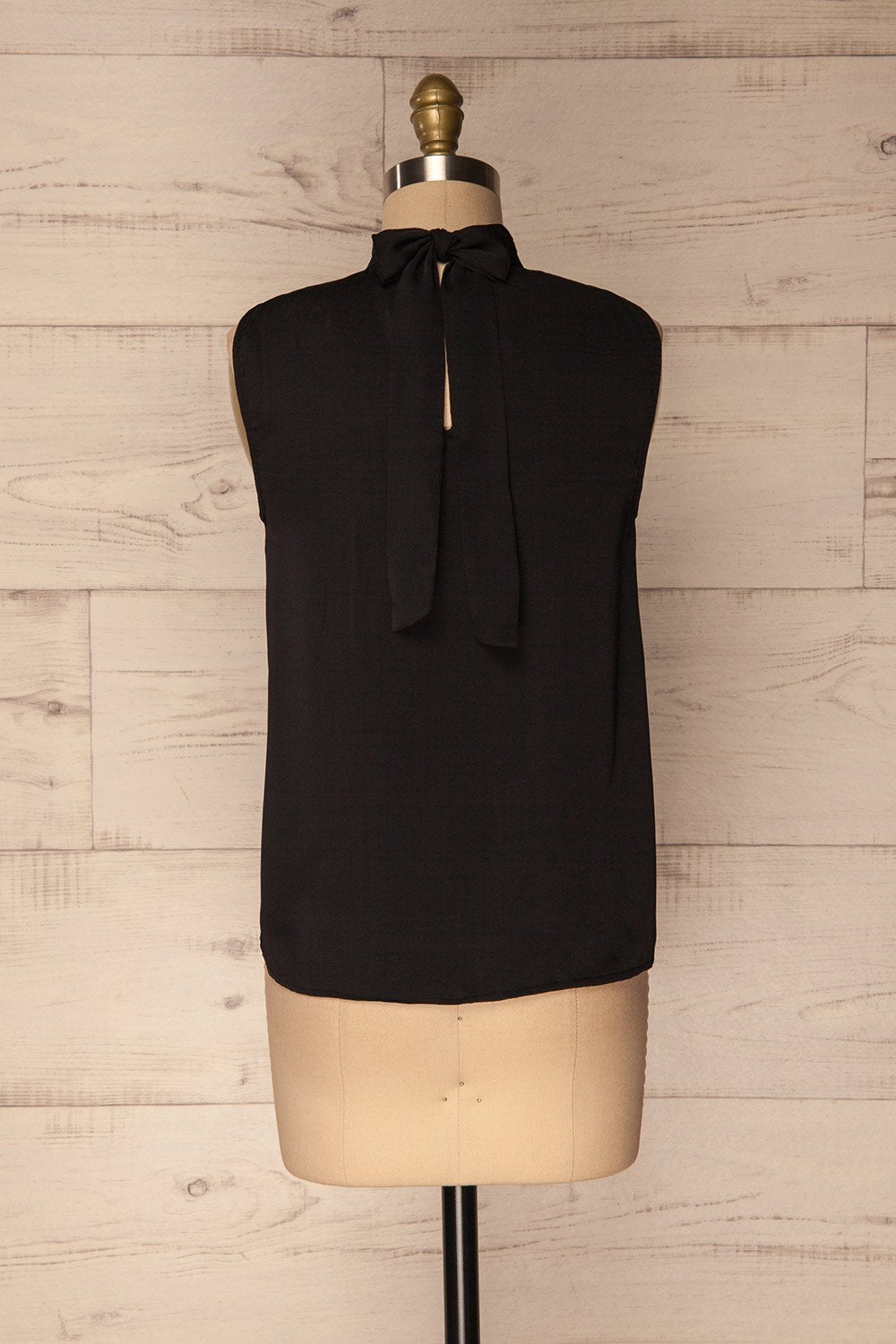 Pajara Black Sleeveless Silky Top with Bow | La Petite Garçonne 5