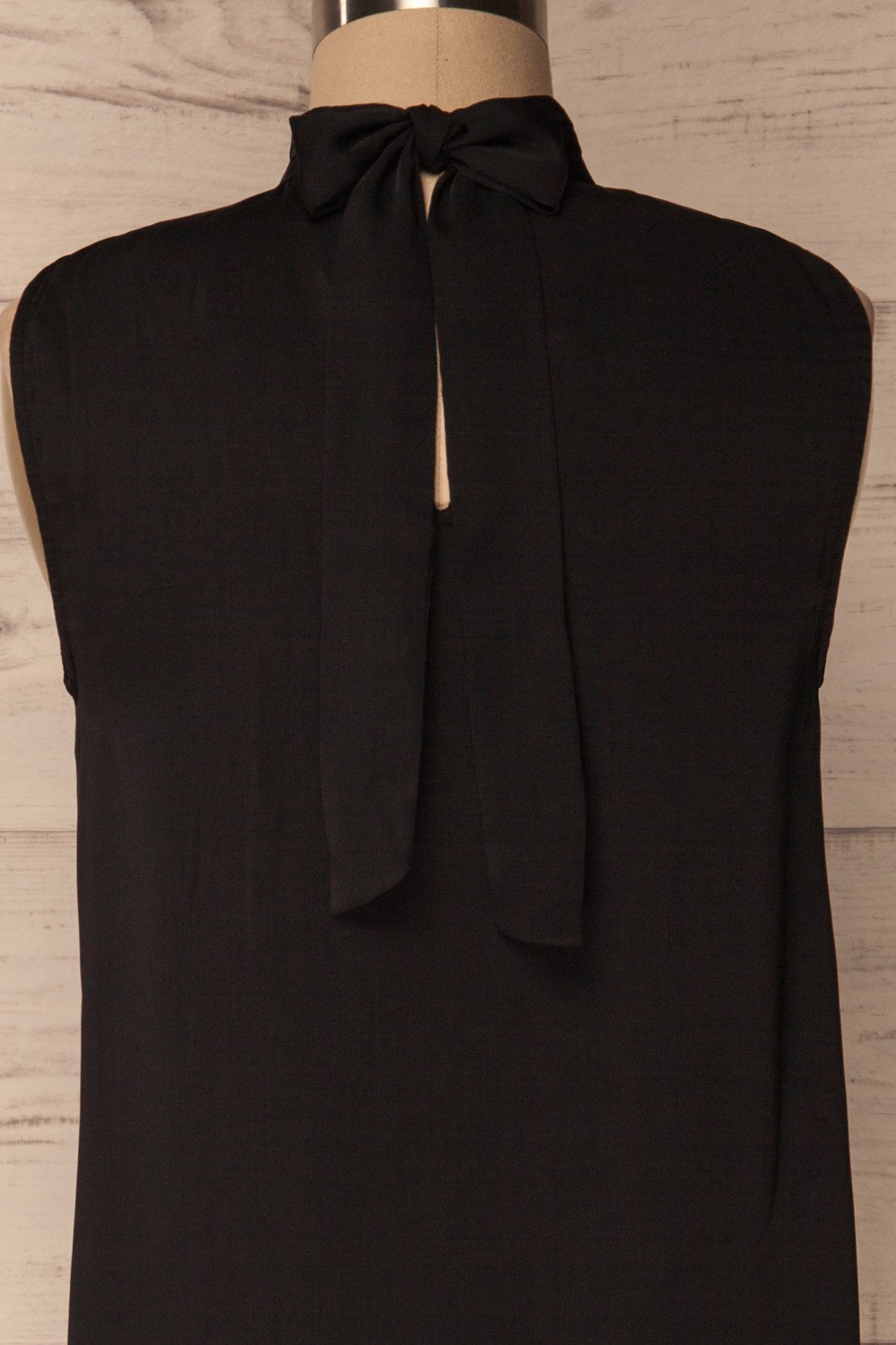 Pajara Black Sleeveless Silky Top with Bow | La Petite Garçonne 2