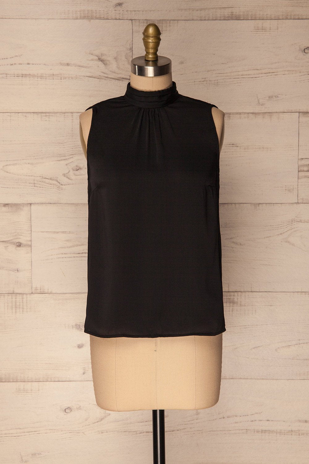 Pajara Black Sleeveless Silky Top with Bow | La Petite Garçonne 1