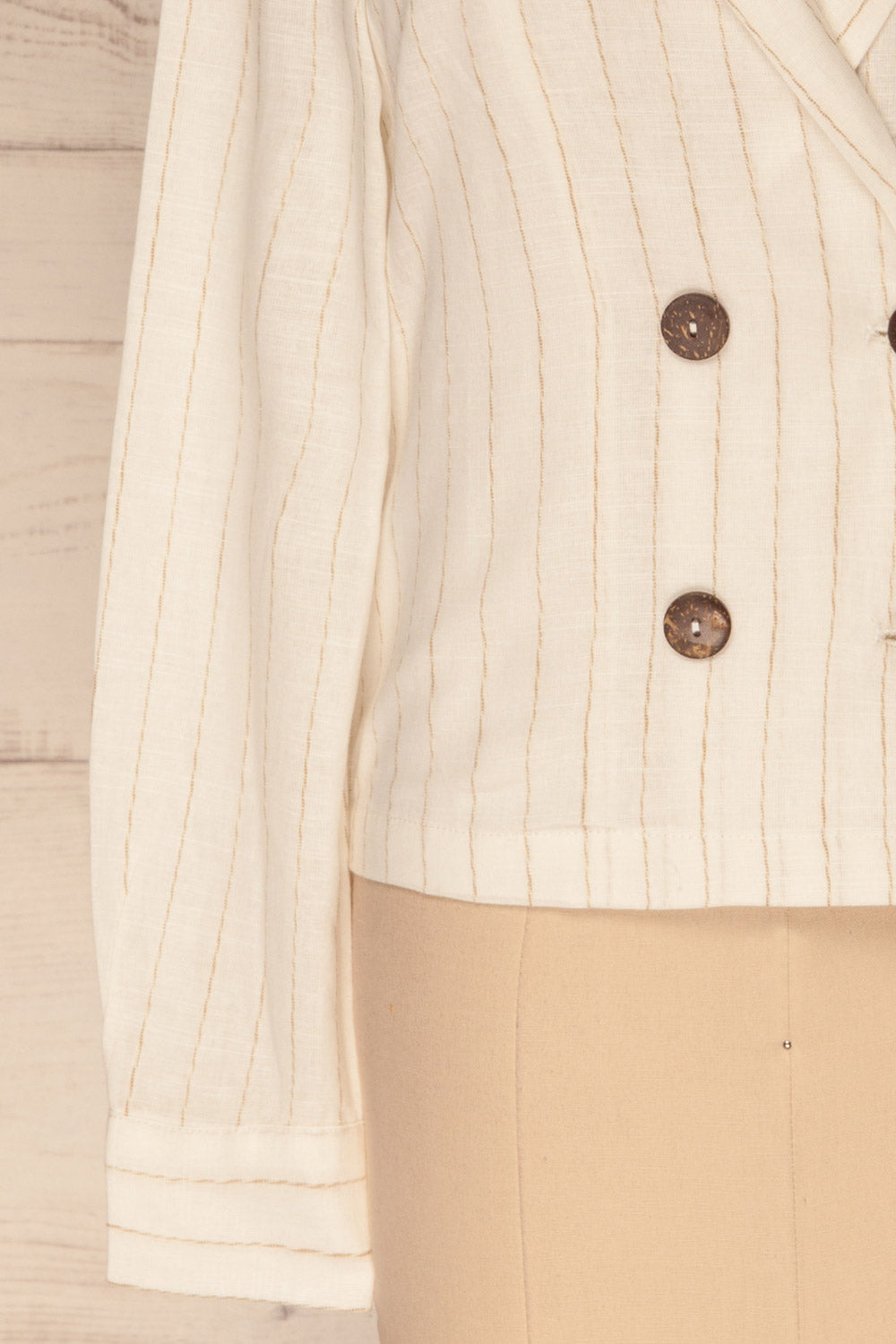 Pakosc White & Beige Striped Classic Blazer | La Petite Garçonne 7