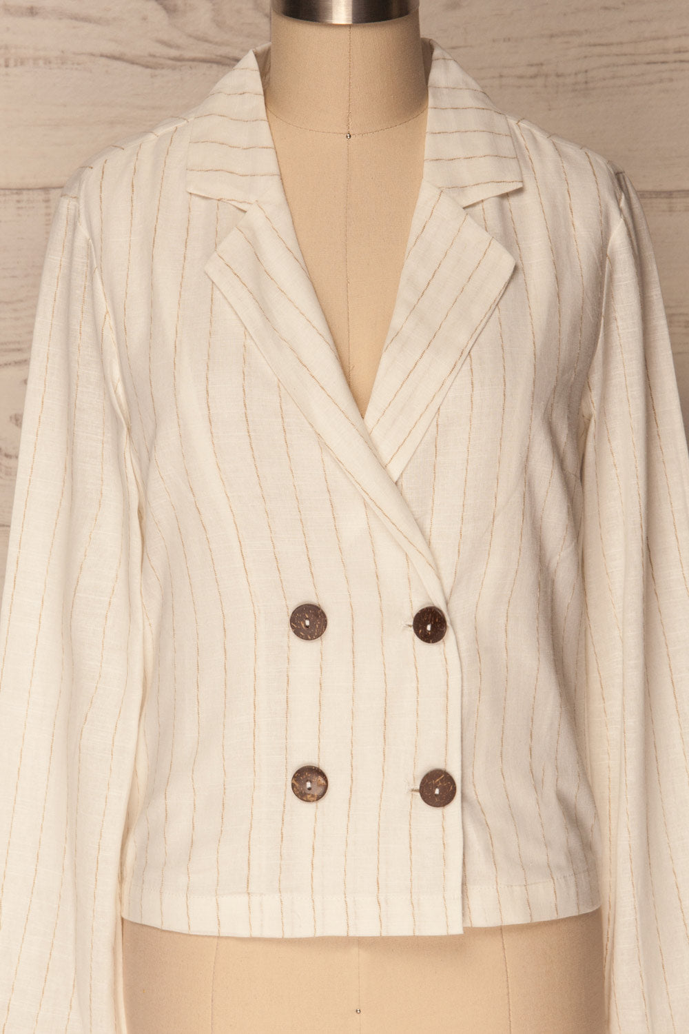 Pakosc White & Beige Striped Classic Blazer | La Petite Garçonne 2