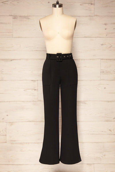 Palizzolo High-Waisted Pants with Belt | La petite garçonne front view