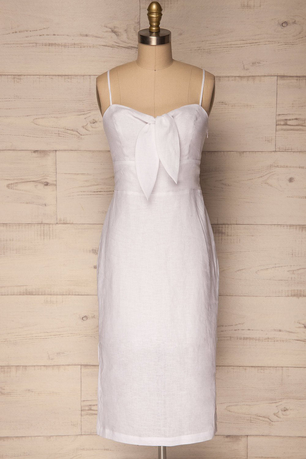 Pantano White Midi Summer Dress with Slits | La Petite Garçonne