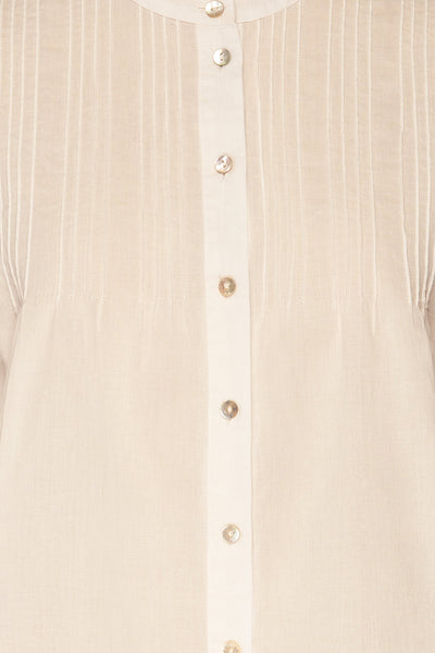 Paoline White Short Sleeve Blouse | La petite garçonne fabric