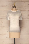 Paraskevi White & Black Striped Ribbed T-Shirt | La Petite Garçonne