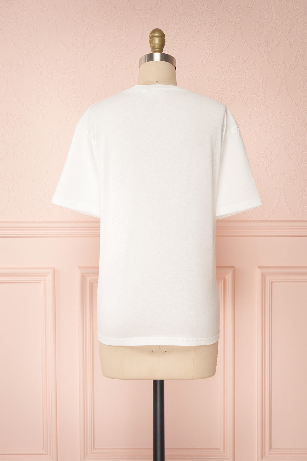 Parielle White T-Shirt w/ Center Print | Boutique 1861 back view 