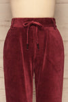 Pasio Cherry Red Corduroy Pants | La Petite Garçonne front close-up