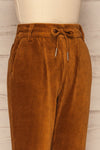 Pasio Chestnut Brown Corduroy Pants | La Petite Garçonne side close-up
