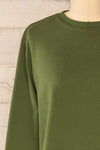 Pato Green Long Sleeve Crop Top | La petite garçonne front close-up