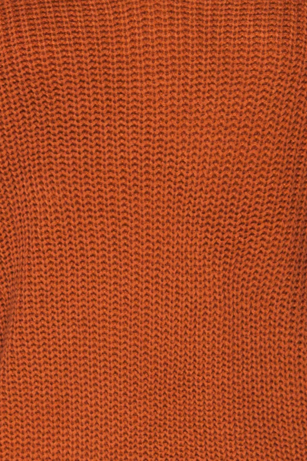 Patras Clay V-Neck Knitted Sweater | La petite garçonne fabric 
