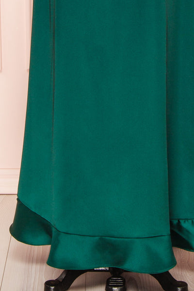 Patricia Green Dress w/ Ruffles | Boutique 1861 bottom close-up