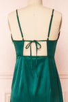 Patricia Green Dress w/ Ruffles | Boutique 1861 back close-up