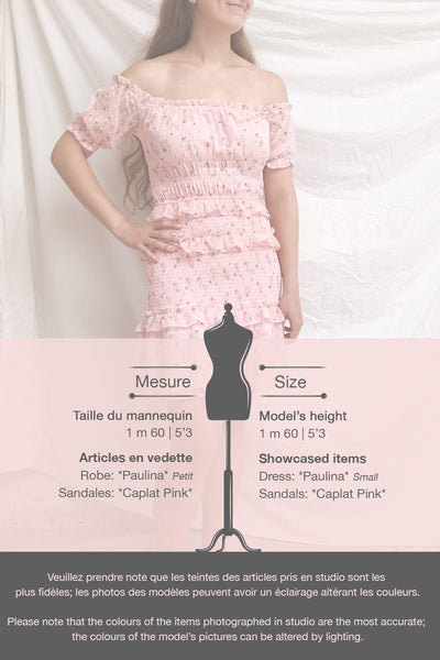 Paulina Pink Floral Short Dress w/ Frills | Boutique 1861 template