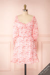 Payton Pink Patterned Short Chiffon Dress | Boutique 1861 front view