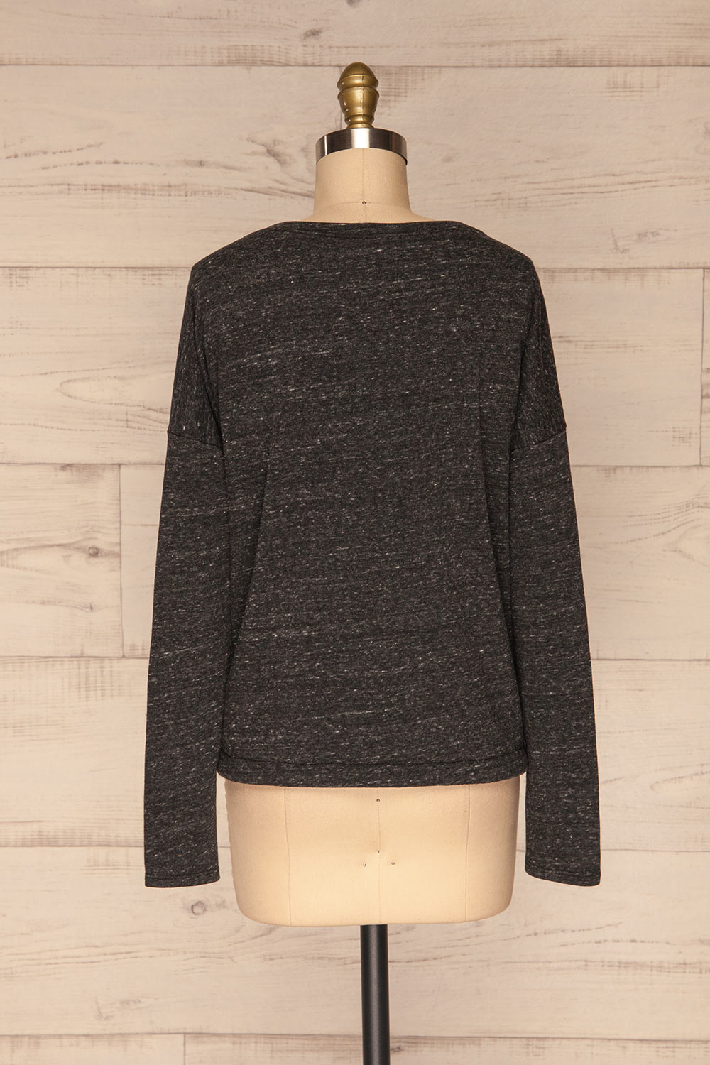 Pecani Grey Long Sleeved Top | Chandail | La Petite Garçonne back view 