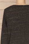 Pecani Grey Long Sleeved Top | Chandail | La Petite Garçonne back close-up