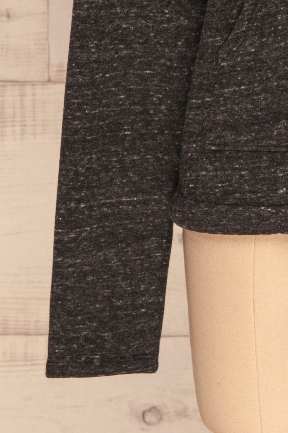 Pecani Grey Long Sleeved Top | Chandail | La Petite Garçonne bottom close-up