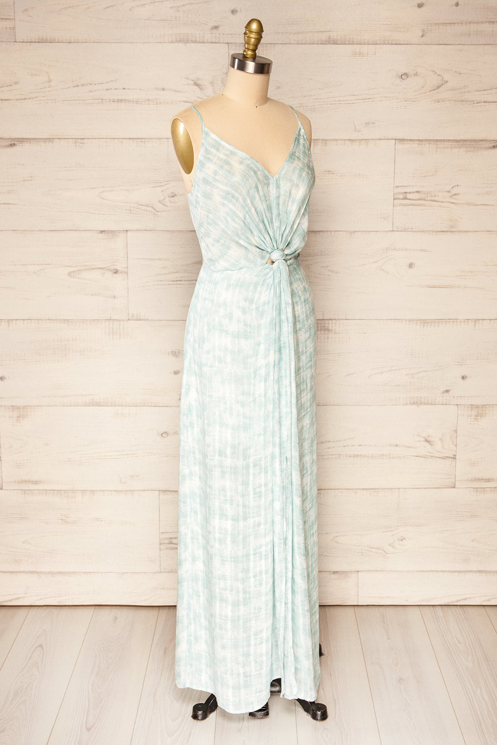 Pecs Blue Tie Dye Maxi Dress With Slit | La petite garçonne side view