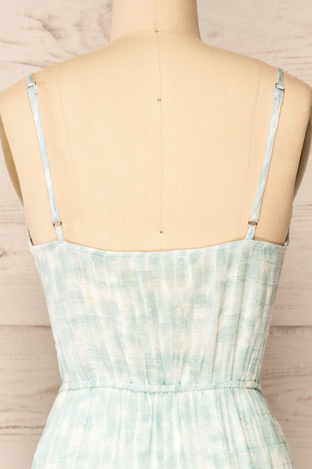 Pecs Blue Tie Dye Maxi Dress With Slit | La petite garçonne back close-up