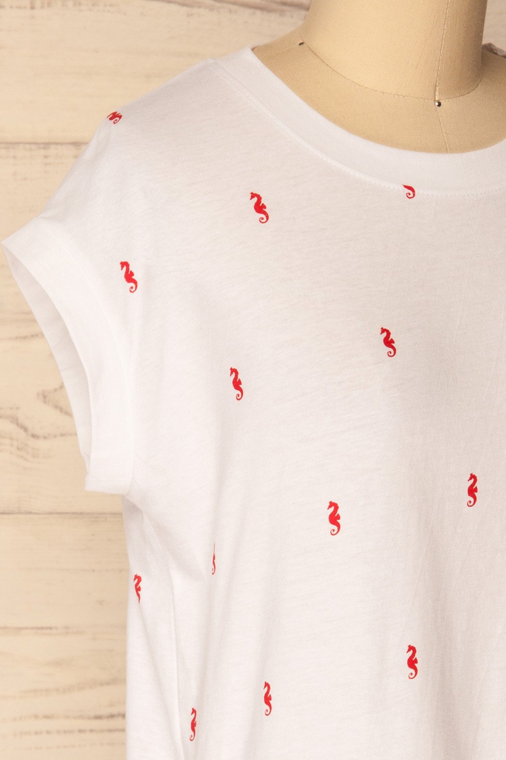 Pelekas White T-Shirt with Seahorse Pattern | La Petite Garçonne