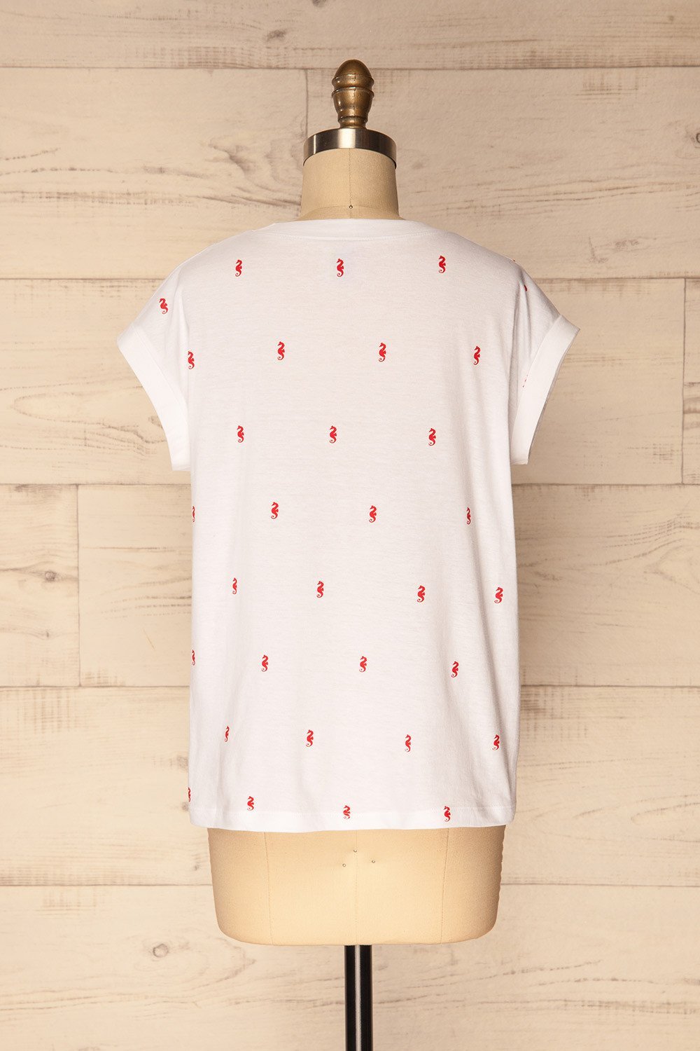 Pelekas White T-Shirt with Seahorse Pattern | La Petite Garçonne