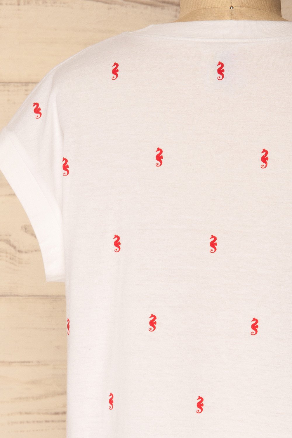 Pelekas White T-Shirt with Seahorse Pattern | La Petite Garçonne