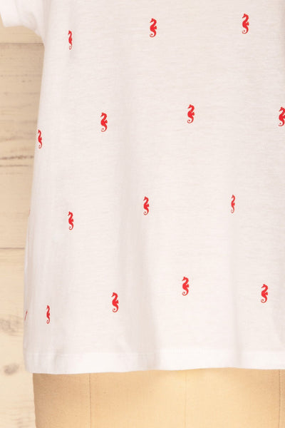 Pelekas White T-Shirt with Seahorse Pattern | La Petite Garçonne