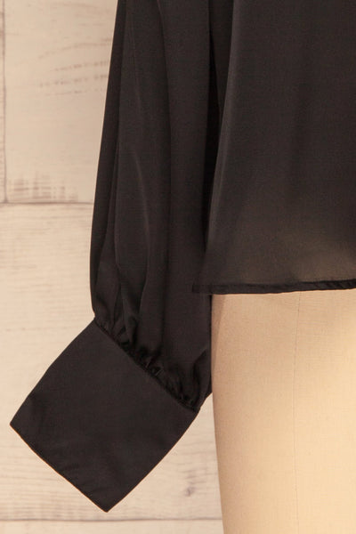 Pelplin Black Long Sleeve Silky Blouse | La petite garçonne  bottom
