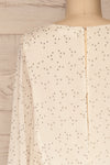 Pemonia White Star Pattern Short A-Line Dress | La Petite Garçonne back close-up
