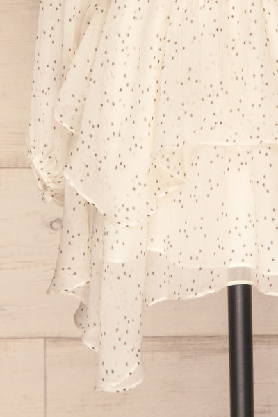 Pemonia White Star Pattern Short A-Line Dress | La Petite Garçonne bottom close-up