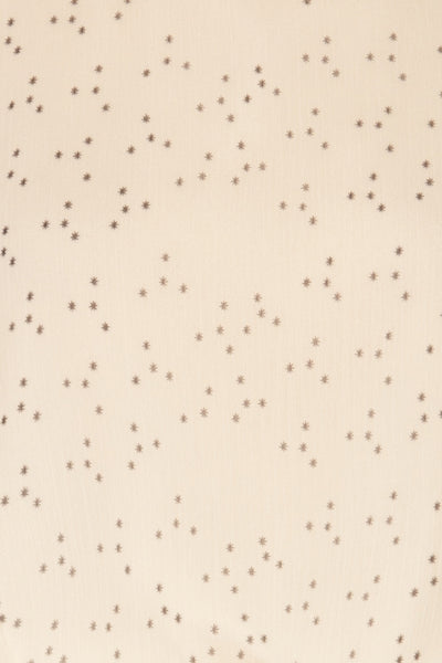 Pemonia White Star Pattern Short A-Line Dress | La Petite Garçonne fabric detail