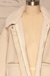 Pennyghael Beige Fuzzy Coat w/ Pockets | La petite garçonne front close up open