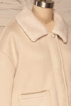 Pennyghael Beige Fuzzy Coat w/ Pockets | La petite garçonne side close up