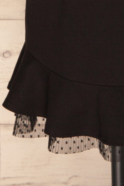 Perpignan Black Fitted Cocktail Dress | La Petite Garçonne bottom close-up