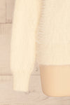 Pesaro Beige Fuzzy V-Neck Sweater | La petite garçonne  sleeve