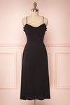 Petruso Black Sleeveless A-Line Cocktail Dress  | FRONT VIEW | Boutique 1861