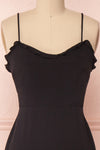 Petruso Black Sleeveless A-Line Cocktail Dress | FRONT CLOSE UP | Boutique 1861
