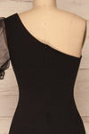 Phaedra Black One Sleeve Party Dress | La petite garçonne back close-up