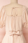Piastow Sand Beige Short Sleeve Midi Dress | Boutique 1861 back close-up