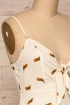 Piechowice White Pineapple Short Dress | La petite garçonne side close-up